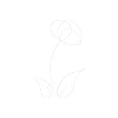SINGLE-LINE DRAWING: Flower, Leaves, Botanical 26. This hand-drawn, continuous, line illustration is part of a collection inspired by the drawings of Picasso. Each gesture sketch was created by hand.