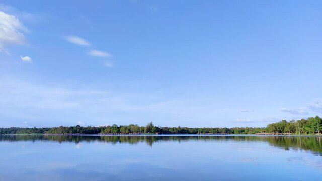 4k video of Beautiful nature view at Huay Tueng Thao Reservoir, Chiang Mai Province, Thailand