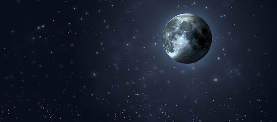 Obraz na płótnie Canvas night moon holiday banner