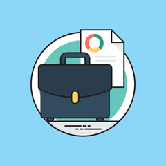 
A formal briefcase with pie chart depicting concept of business
