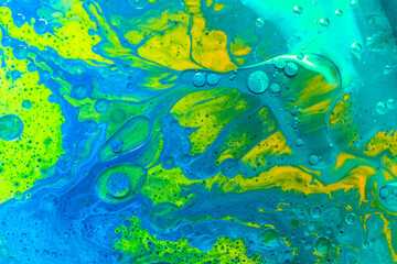 Blue Acrylic Pour Color Liquid marble abstract surfaces Design.