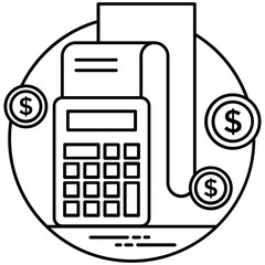 
Enveloped documents with dollars and calculator representing tax payment 
