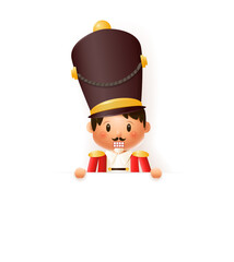 Nutcracker on board - vector illustration isolated on transparent background