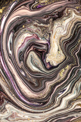 Luxurious painting- ART. Style incorporates the swirls of marble or the ripples of agate. Very beautiful colorful paint with the addition of gold powder.