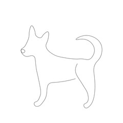 Dog silhouette on white vector illustration