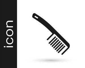 Black Hairbrush icon isolated on white background. Comb hair sign. Barber symbol. Vector.