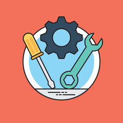 
Different tools in a icon showing the concept of services 
