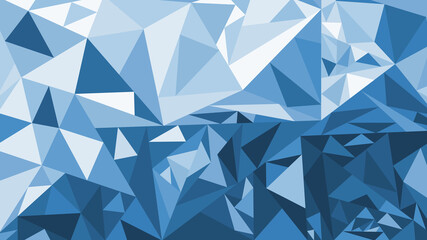 abstract background of low poly triangle in blue color, Template ready for use in web banner or print design.