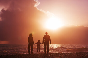 Family on the beach