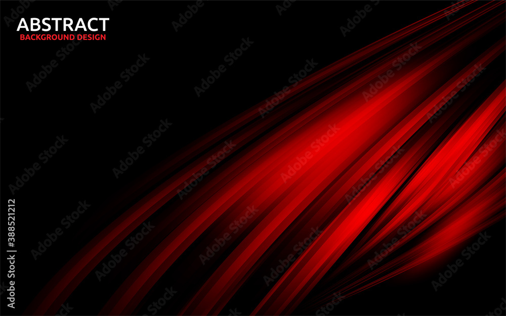 Poster modern black background with dynamic red lights effects.