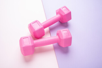 Fashion pink fitness equipment dumbbells