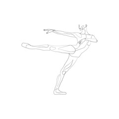 SINGLE-LINE DRAWING: Dancer 3. This hand-drawn, continuous, line illustration is part of a collection inspired by the drawings of Picasso. Each gesture sketch was created by hand.