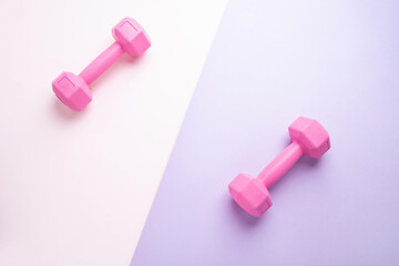 Fashion pink fitness equipment dumbbells