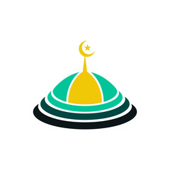 Islamic schoo logo design with icon or symbol of mosque
