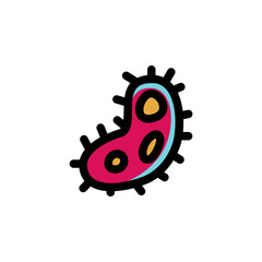 Microbe Molecule, Biology, Research, Laboratory Science Icon
