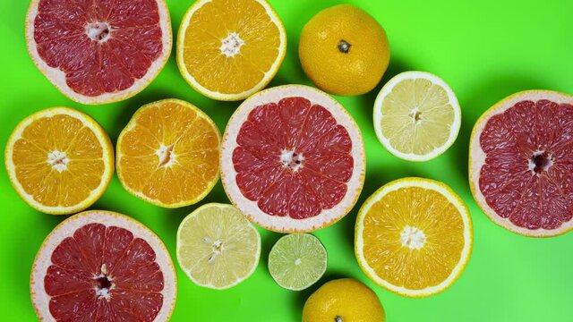 stop motion animation different fruits appear on table