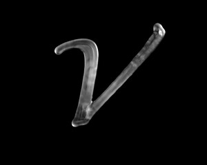 液体の文字,V