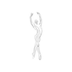 SINGLE-LINE DRAWING: Dancer (10) . This hand-drawn, continuous, line illustration is part of a collection inspired by the drawings of Picasso. Each gesture sketch was created by hand.