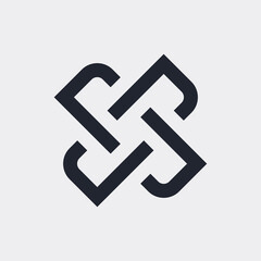 Obraz premium Complex Geometric Contemporary Element. Logo Template Design for Business Corporate Sign. Abstract Merged Figures for Websites, Web Design, or Infographics on Gray