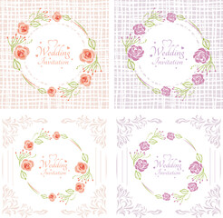 Wedding floral design for invitation cards
