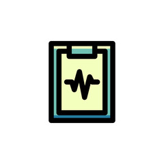 Icon Logo Vector Illustration. Doctor’s Health File Data Patient. Outline Style.
