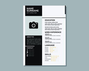 Personal Resume/CV modern template design.Editable