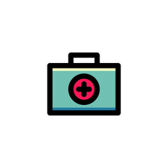 Icon Logo Vector Illustration. First Aid Kit. Outline Style.
