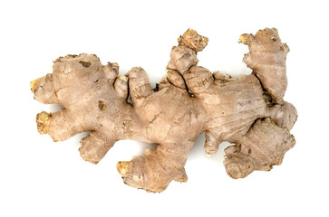 fresh ginger root isolated on white background