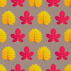 Autumn seamless background with colorful leaves