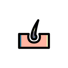 Icon Logo Vector Illustration. Hair Treatment Health Care Clinic Hospital. Outline Style.
