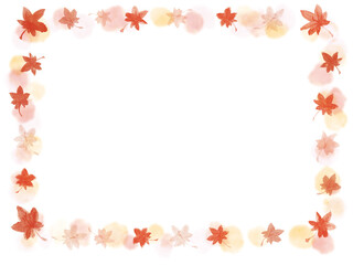 手描きの紅葉の秋っぽいフレーム