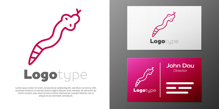 Logotype line Snake icon isolated on white background. Logo design template element. Vector.