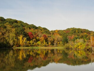 autumn landscape with lake