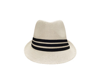 A straw hat on a white background