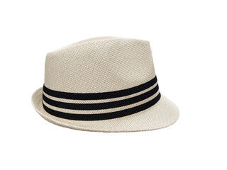 A straw hat on a white background