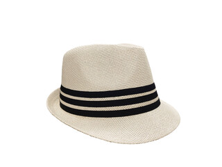 A straw hat on a white background