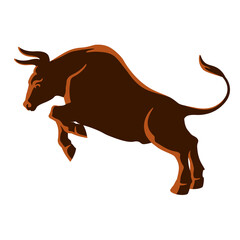 Bull. Symbol of year 2021. Vector illustration.