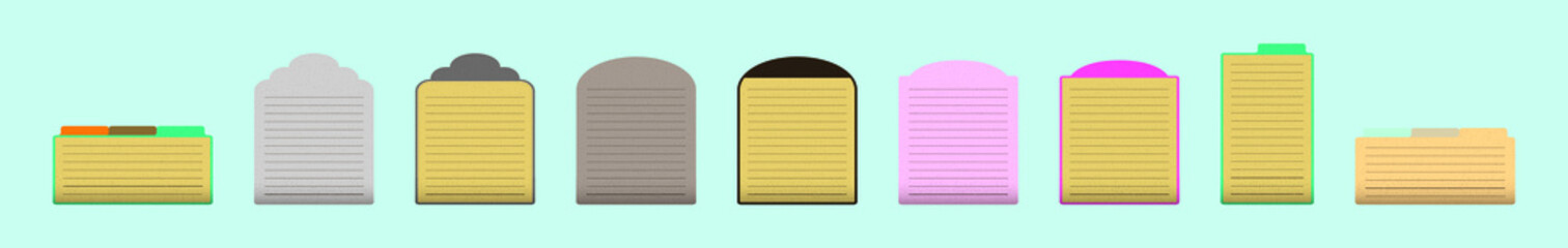 kind of recipe cards cartoon icon design template with various models. vector illustration isolated on blue background