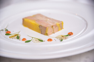 Goose liver delicious specialty with homemade jam and warm brioche