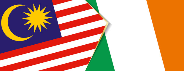 Malaysia and Ireland flags, two vector flags.