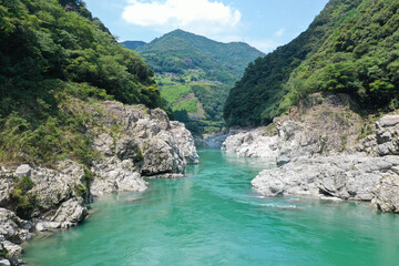 徳島県三好市　小歩危峡の風景
