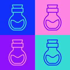 Poison in bottle icon isolated on white background. Bottle of poison or poisonous chemical toxin. Vector.