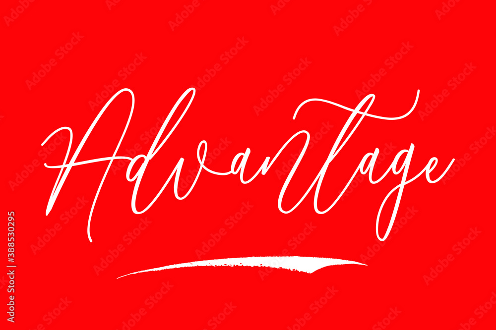 Fototapete Advantage Cursive Calligraphy White Color Text On Red Background