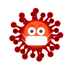 emoticons infected with COVID-19. Sick coronavirus emoticons. Isolated on white. Vector