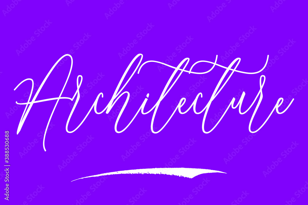 Fototapete architecture cursive bold calligraphy text black color text on purple background