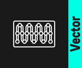 White line Board game icon isolated on black background. Vector.