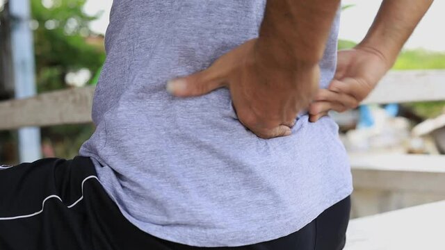 Young men have back pain, Health problems