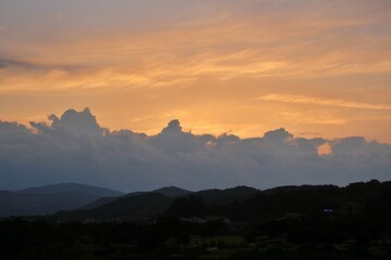 sunset over the mountains