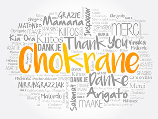 Fototapeta premium Chokrane (Thank You in Arabic - Middle East, North Africa) word cloud concept background