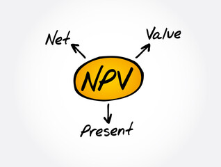 NPV - Net Present Value acronym, business concept background